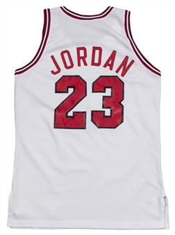 1991-92 Michael Jordan Game Used Chicago Bulls Home Jersey With Berto Armband (MEARS A10)- NBA MVP- Finals MVP